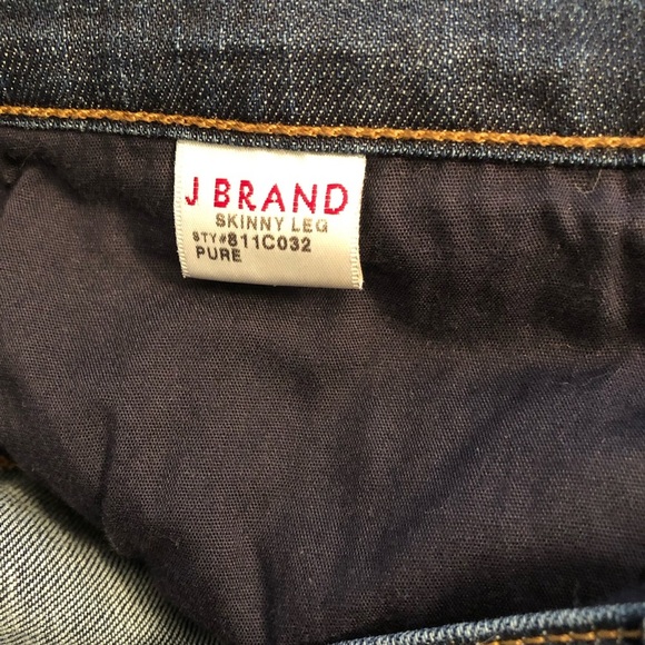 J Brand Blue Skinny Leg Jeans Classic Denim Style 811C032 Size 27 - Picture 8 of 8